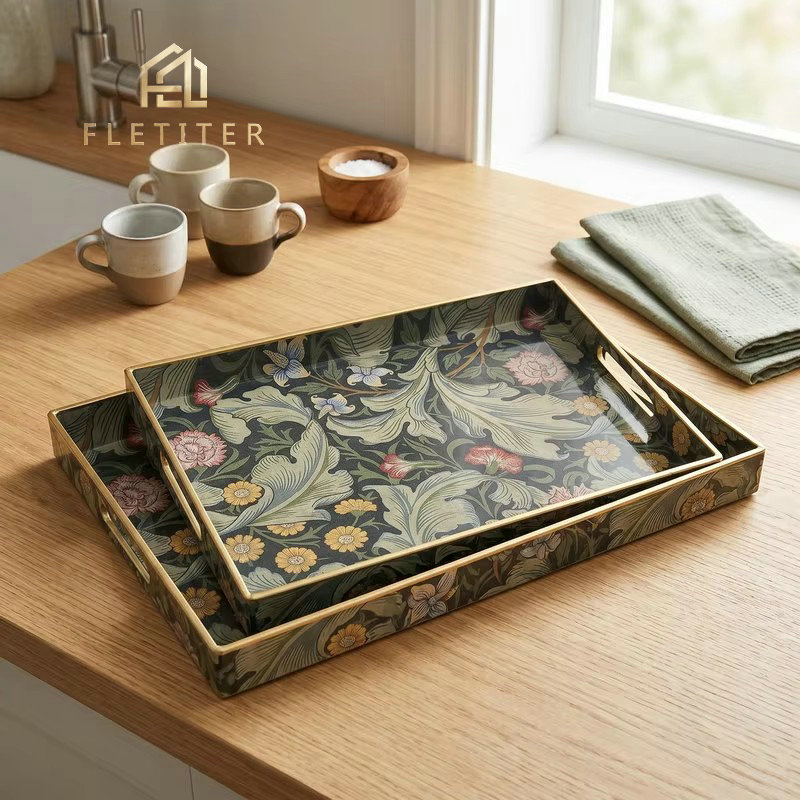 Home Cooking Recipes - Vassoio Decorativo Rettangolare in Plastica con